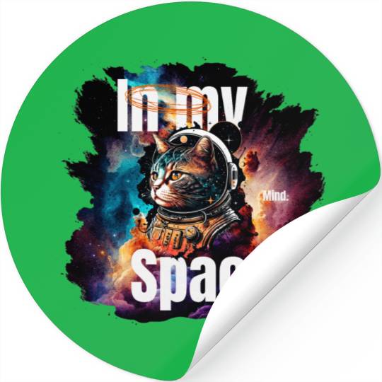 In my Mind Space Cat Astronaut Animal Pets Lover Stickers