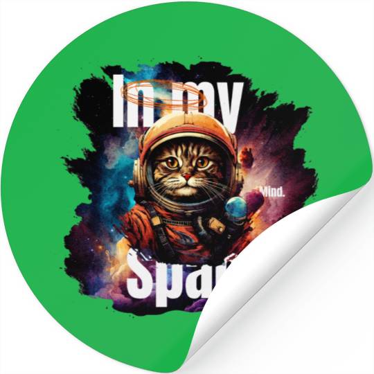 In my Mind Space Cat Astronaut Animal Pet Lover Stickers