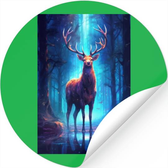 Deer In The Forest Mysterious Stickers