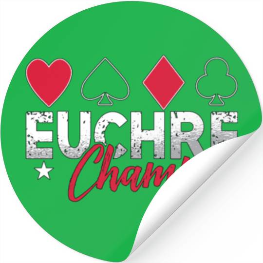 Euchre Champ Playing Cards Pinochle Board Game Stickers