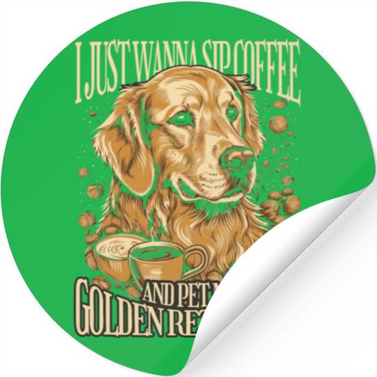 Golden retriever dog realistic Stickers