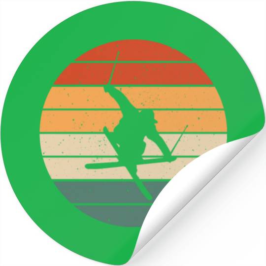 Retro Freestyle Skiing Design Stickers
