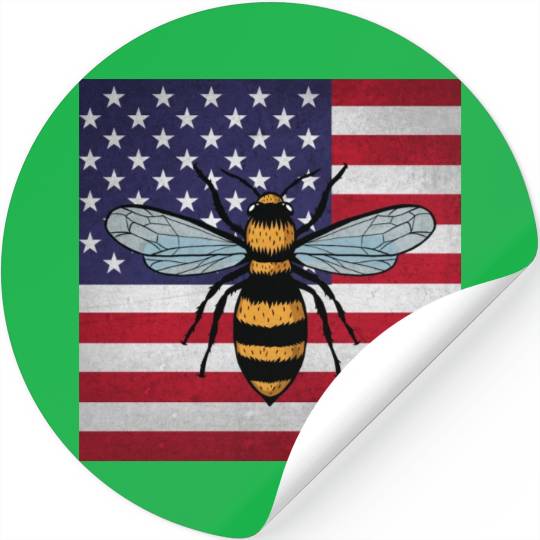 Beekeeper Beekeeping Us Flag Stickers