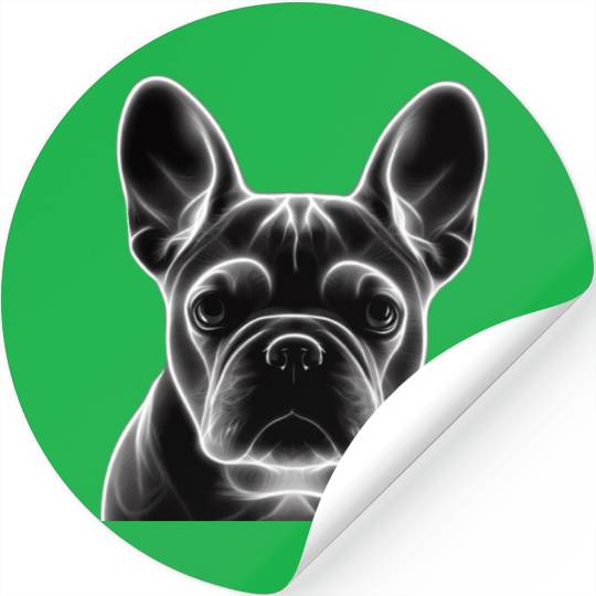 Frenchie Neon Art Stickers