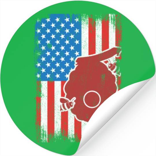 Patriotic US Beekeeper Stickers