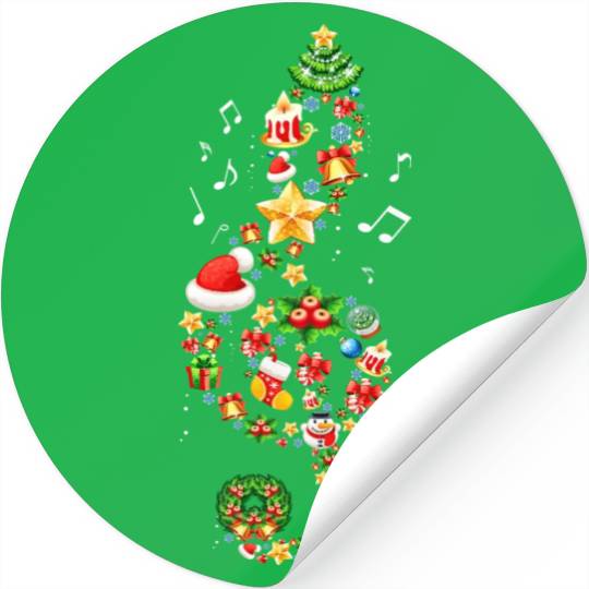 Christmas Musical Note Music Lover Teacher Sing Stickers