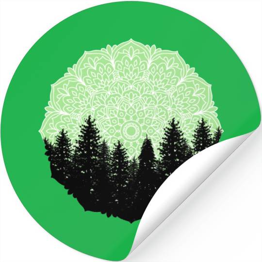 Green Forest Mandala Pacific Northwest Stickers