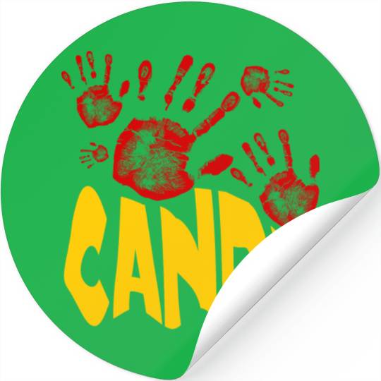 Bloody Hands Halloween Candy Design Stickers