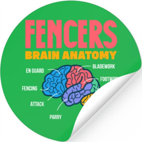 Fencers Brain Anatomy Stickers