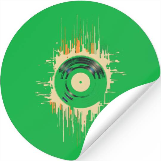 Vinyl Record Splash Stickers