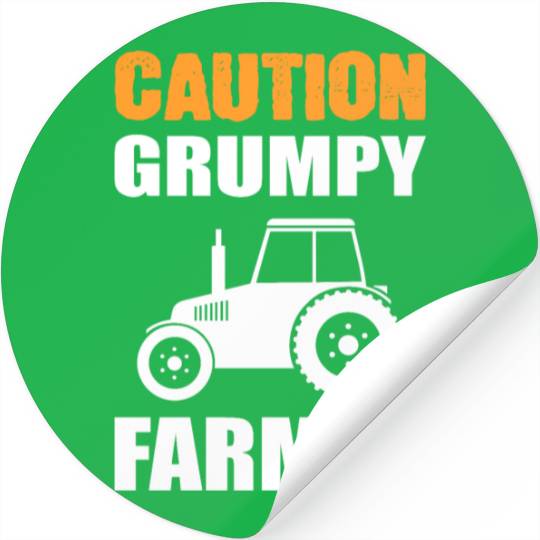Caution Grumpy Farmer Stickers