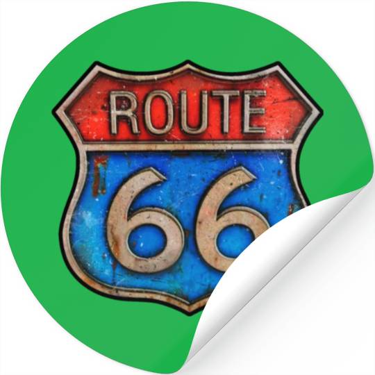 Route 66 vintage sign - Rusty metal Stickers