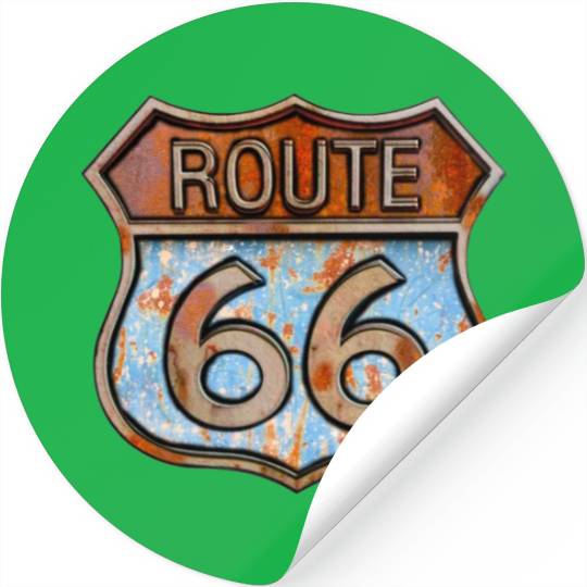 Route 66 vintage sign - Rusty metal sign 3 Stickers
