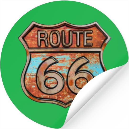 Route 66 vintage sign - Rusty metal sign Stickers