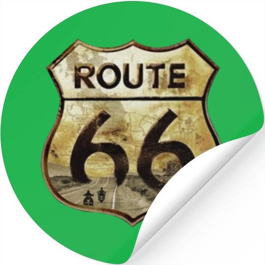 Route 66 trip with motorcycle Stickers