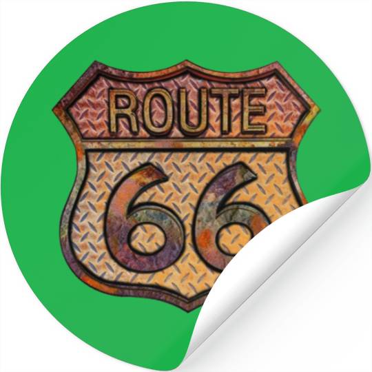 Route 66 vintage sign - Rusty metal 2 Stickers
