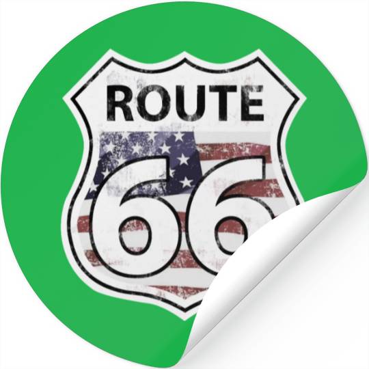 Route 66 - American Flag Stickers