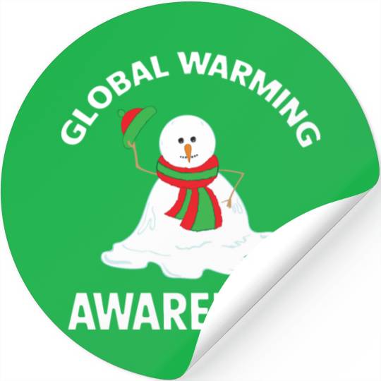 Snowman Global Warming Awareness Collection Stickers