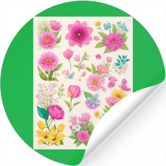 Buttercup and Marigold Spring Flowers Stickers