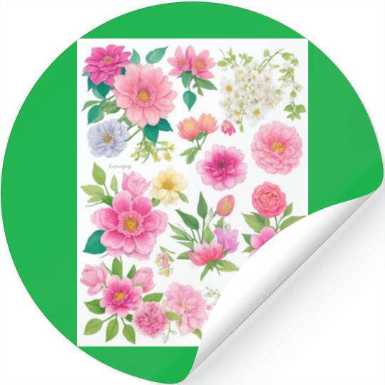 Lavender and Lilac Spring Flowers Stickers