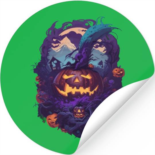 Scary Halloween Pumpkin Stickers