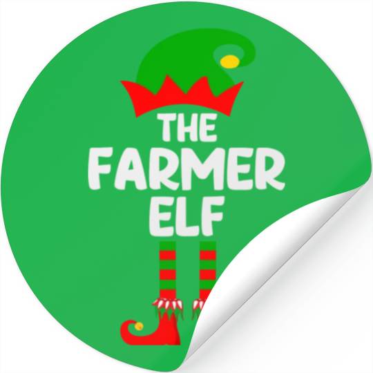Farmer Elf Matching Family Group Christmas Party Stickers