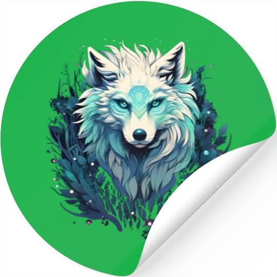 Celestial Lunar Wild Wolf Stickers