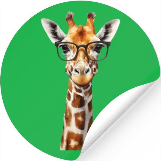 Funny giraffe with glasses Stickers