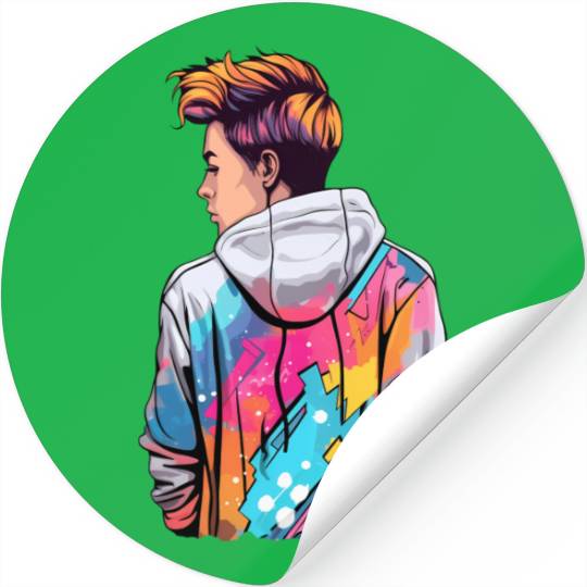 hooded boy Stickers