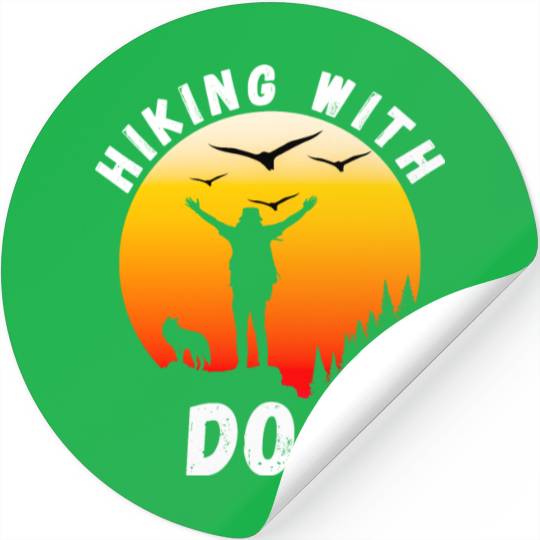 Hiking With Dog Stickers