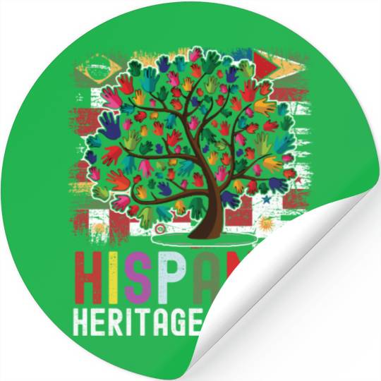 Hispanic Heritage Month Hand Flags Latin Stickers