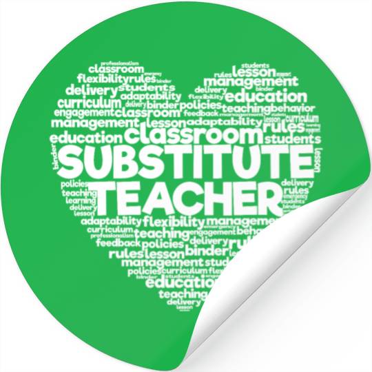 Substitute Teacher Word Cloud Back To School Stickers