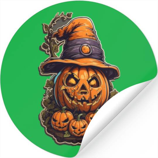Happy Halloween Pumpkins 16 Stickers