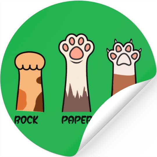 Rock Paper Scissors with Cat Paws Stickers