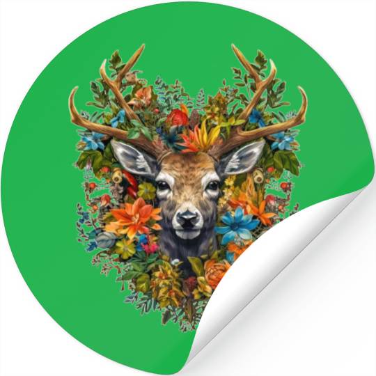 Deer face 4 Stickers