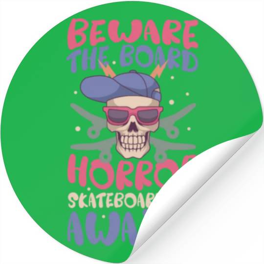 Spooky Horror Skateboarder Halloween Skateboarding Stickers