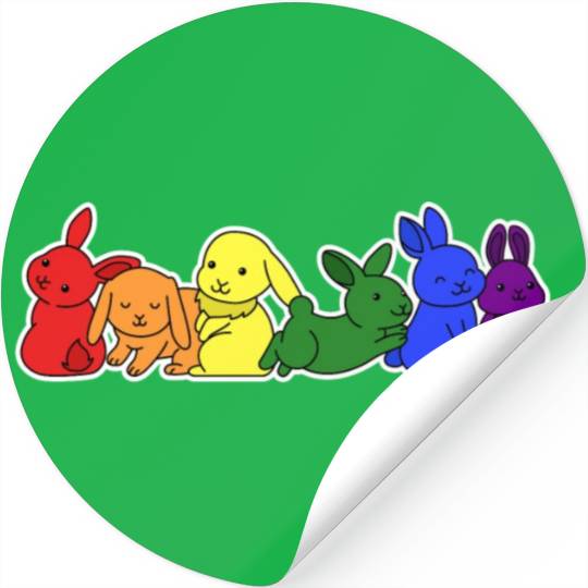 LGBT+ Flag Bunny Design for proud LGBT+ People Stickers