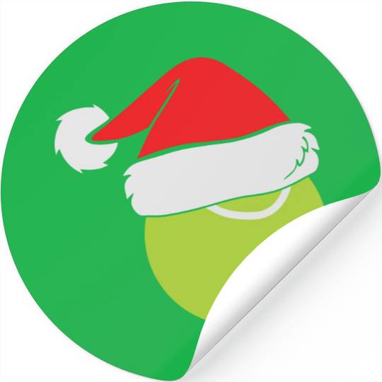 Tennis Santa Hat Tennis Lover Christmas Gift Stickers