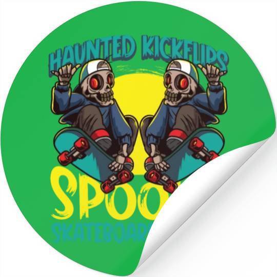 Spooky Horror Skateboarder Halloween Skateboarding Stickers