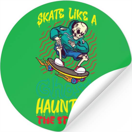 Spooky Horror Skateboarder Halloween Skateboarding Stickers