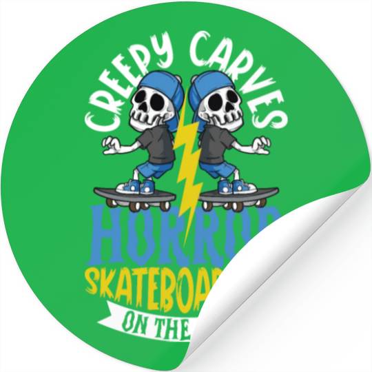 Spooky Horror Skateboarder Halloween Skateboarding Stickers
