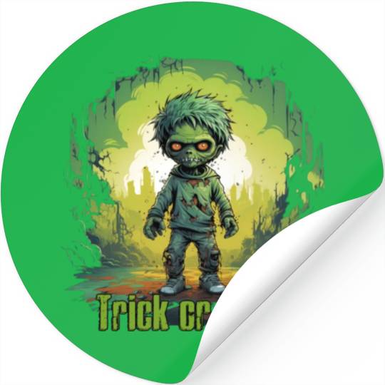 Zombie Halloween Creepy Child Trick or Treat Stickers