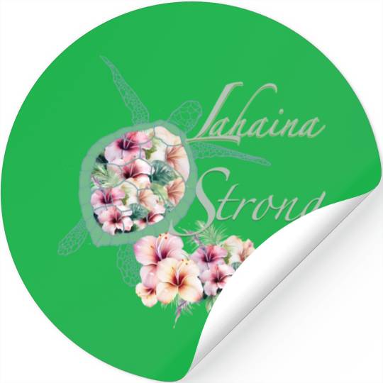 Lahaina Strong: Hibiscus and Sea Turtle Stickers