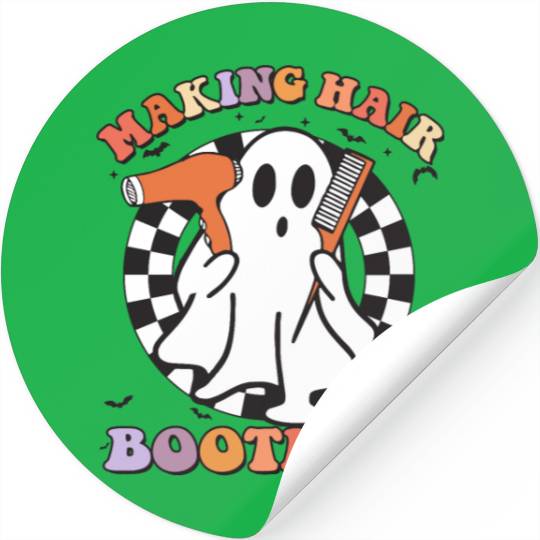 Making Hair Bootiful Hairdresser Halloween Ghost Stickers
