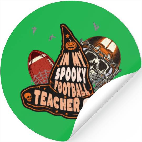 In My Spooky Football Teacher Era Witch Stickers