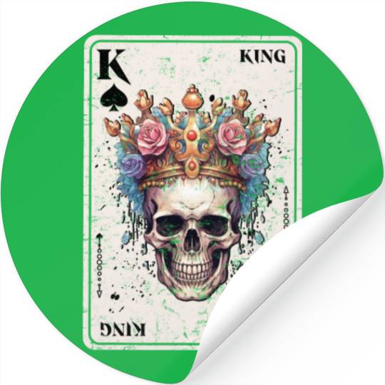 King on Spades Horror Halloween Card Game Creepy Stickers
