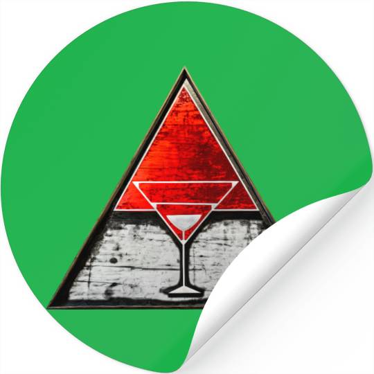Red triangle shaped Road Sign with a glass big Stickers