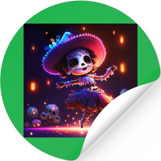 mexican skeleton lady baby dancing Stickers