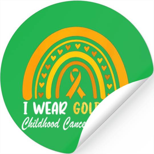 I Wear Gold For Childhood Cancer Awareness Stickers