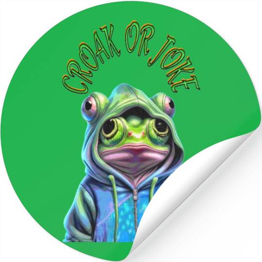 Funny Frog Goes Trick or Treating Stickers